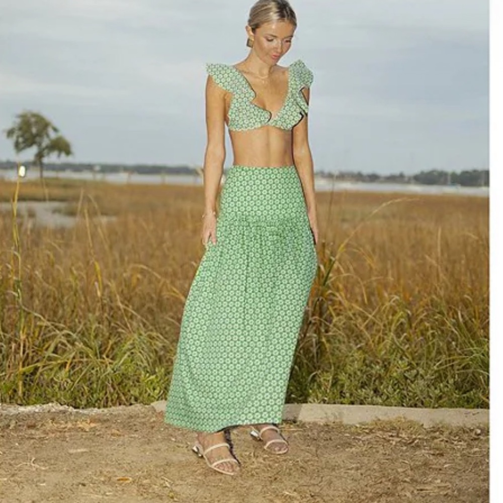 ANTONIO MELANI Green Printed Maxi Skirt set - Picture 8 of 13